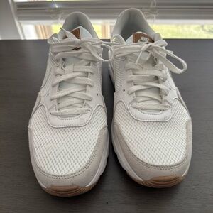 Nike Women’s White Mesh Sneakers with Tan Accents